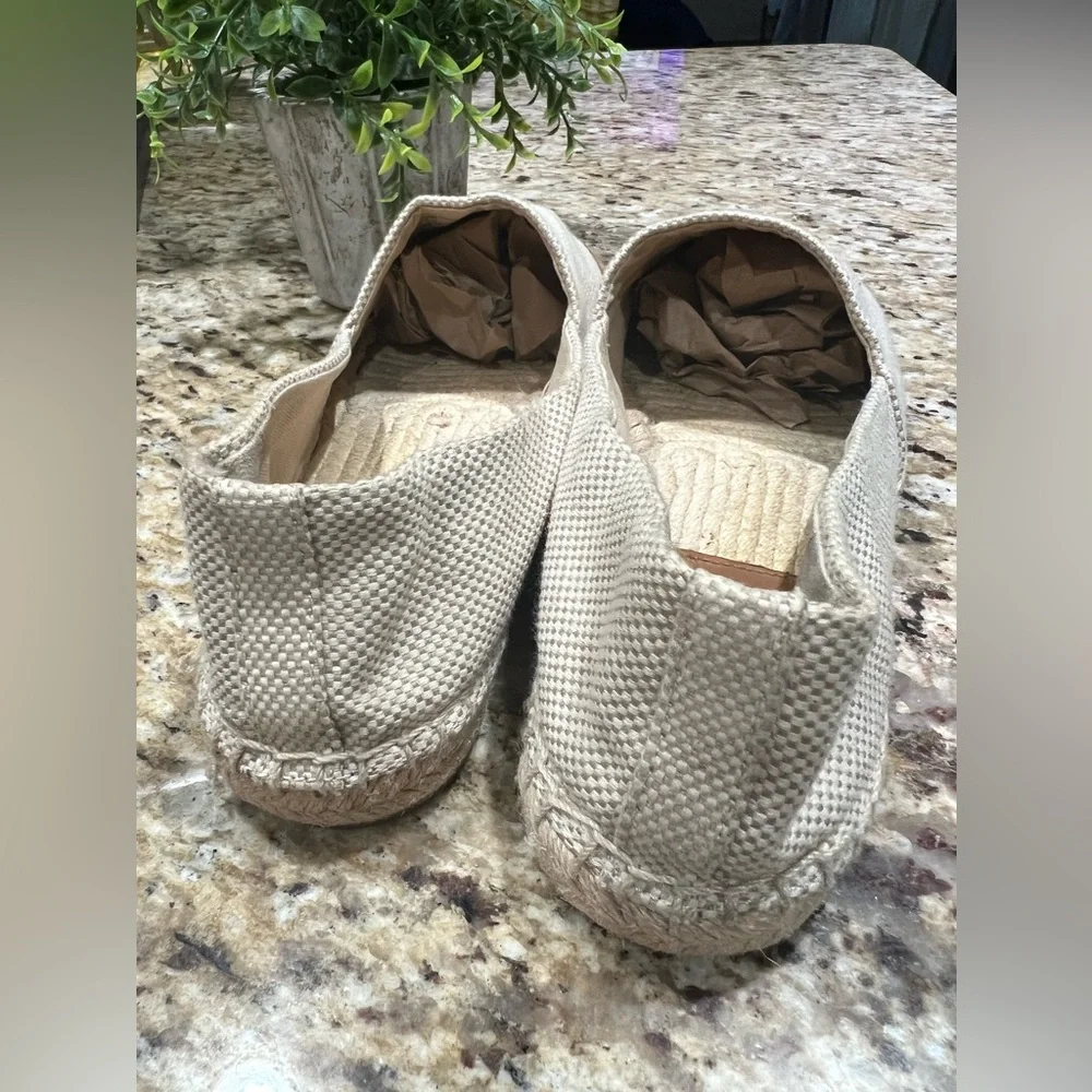 Tory Burch Color Block Tan Leather Flat Espadrille 9.5